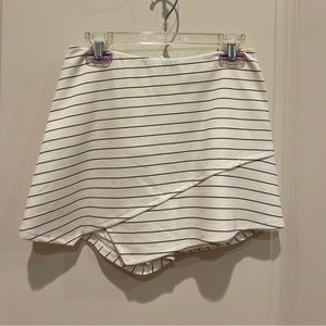 white & grey pinstripe skort